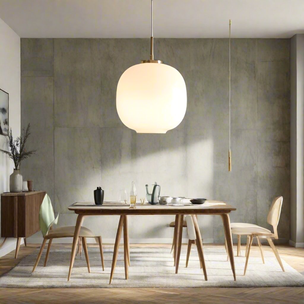 LED Pendant Light with Sculptural Opal Glass for Living and Dining Areas