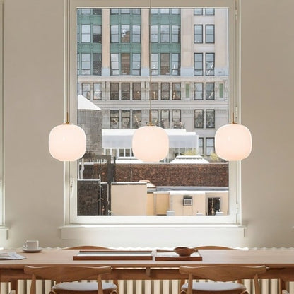 LED Pendant Light with Sculptural Opal Glass for Living and Dining Areas