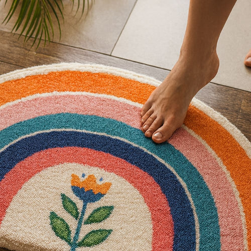 Vibrant Comfort Half-Moon Bathroom Rug