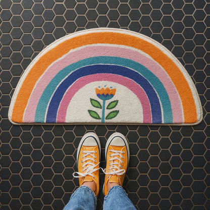 Vibrant Comfort Half-Moon Bathroom Rug