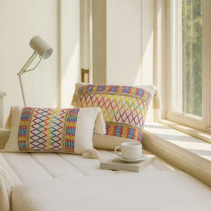 Vibrant Weave Fringe Pillow Case