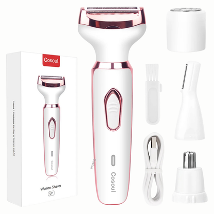 Electric Shaver with Comb and Trimmer – 4 Functions