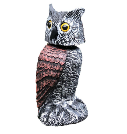 Garden Scarecrow Set – 2 Realistic Owls with Spinning Heads Powered by Wind