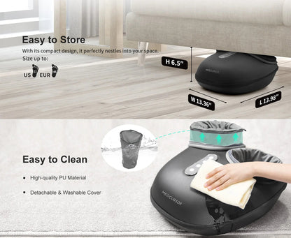Heated Foot Massager with Shiatsu Kneading and Auto Timer