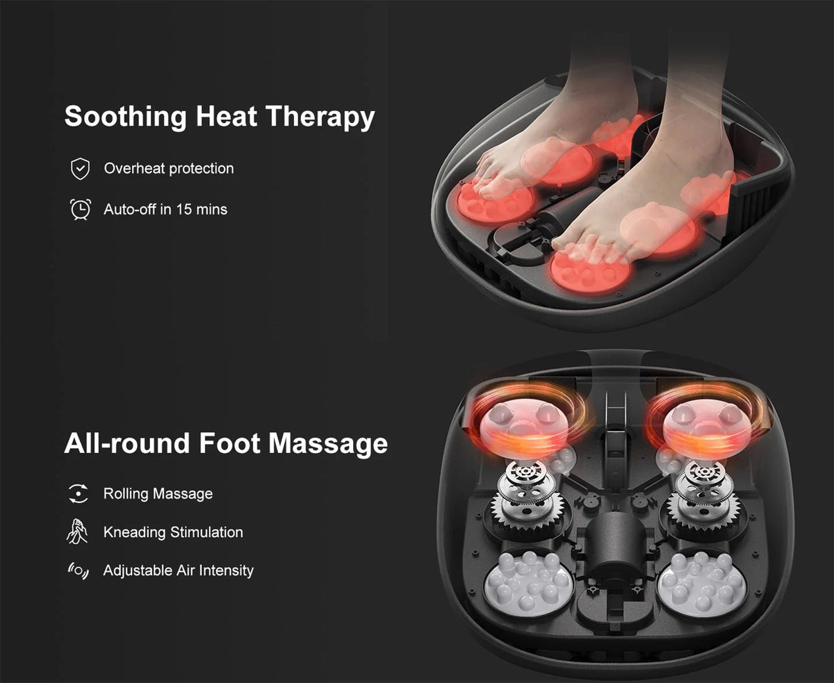 Heated Foot Massager with Shiatsu Kneading and Auto Timer