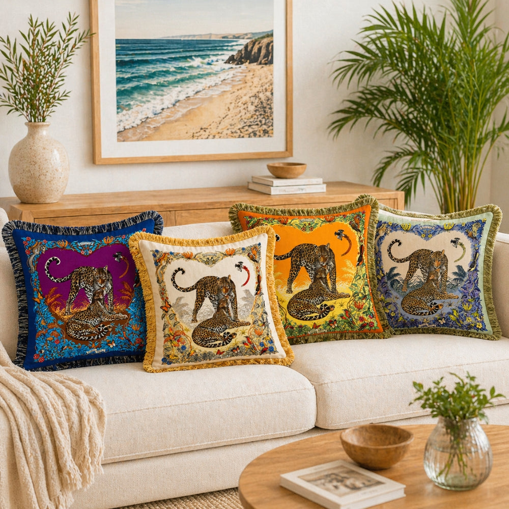 Exotic Jungle Velvet Throw Pillow Cover
