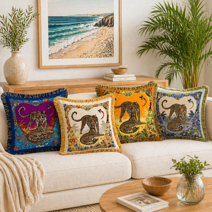Exotic Jungle Velvet Throw Pillow Cover