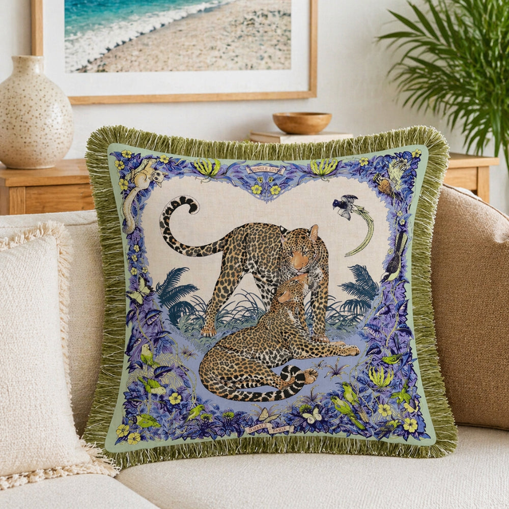 Exotic Jungle Velvet Throw Pillow Cover
