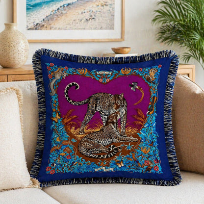 Exotic Jungle Velvet Throw Pillow Cover