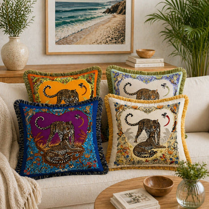 Exotic Jungle Velvet Throw Pillow Cover