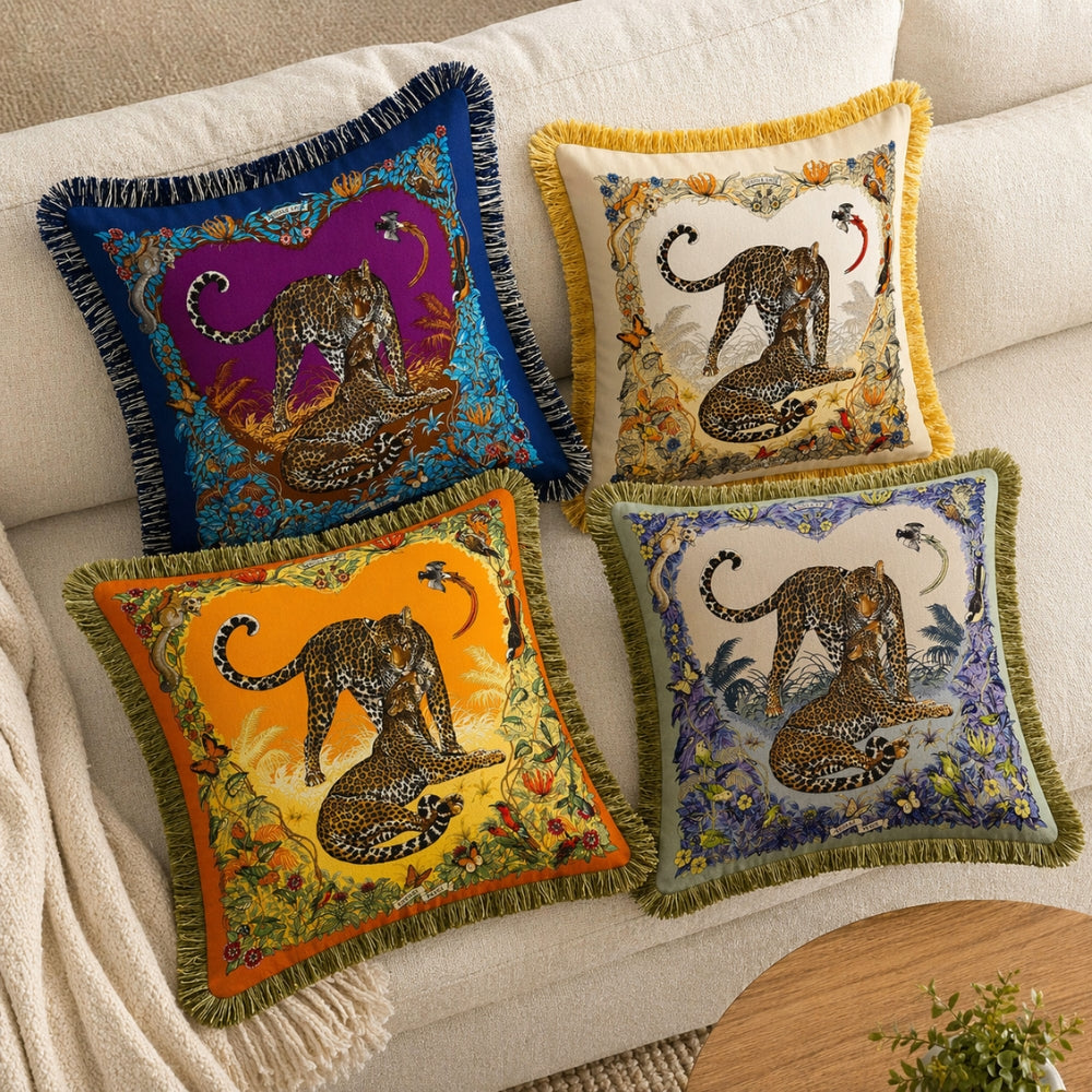 Exotic Jungle Velvet Throw Pillow Cover