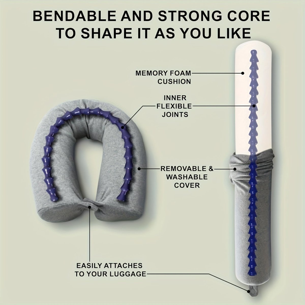 Travel Comfort Pillow | Ergonomic Neck Support | Portable