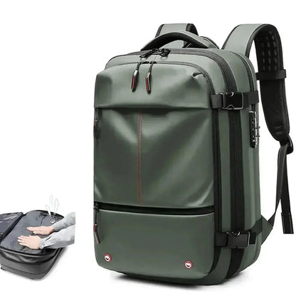 Water-Resistant Travel Backpack with Laptop Slot up to 17.3 inches, Lockable and Compressible with Padded Straps