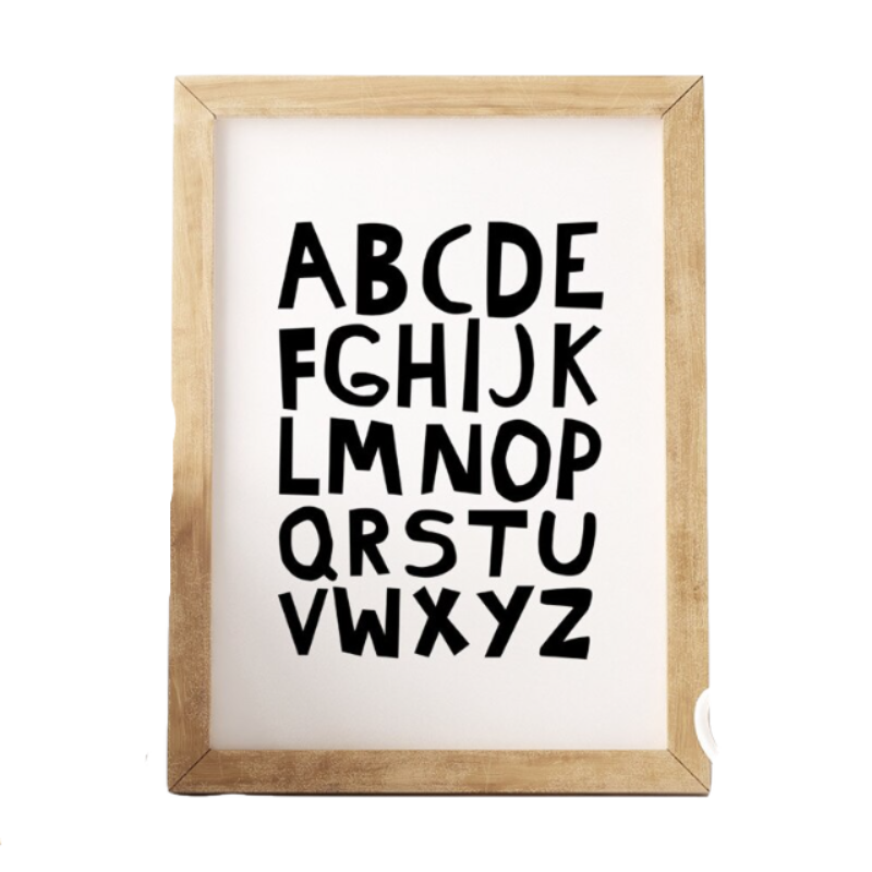 Canvas Art Print Featuring Alphabet Design for Wall Decoration