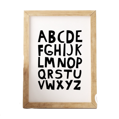 Canvas Art Print Featuring Alphabet Design for Wall Decoration