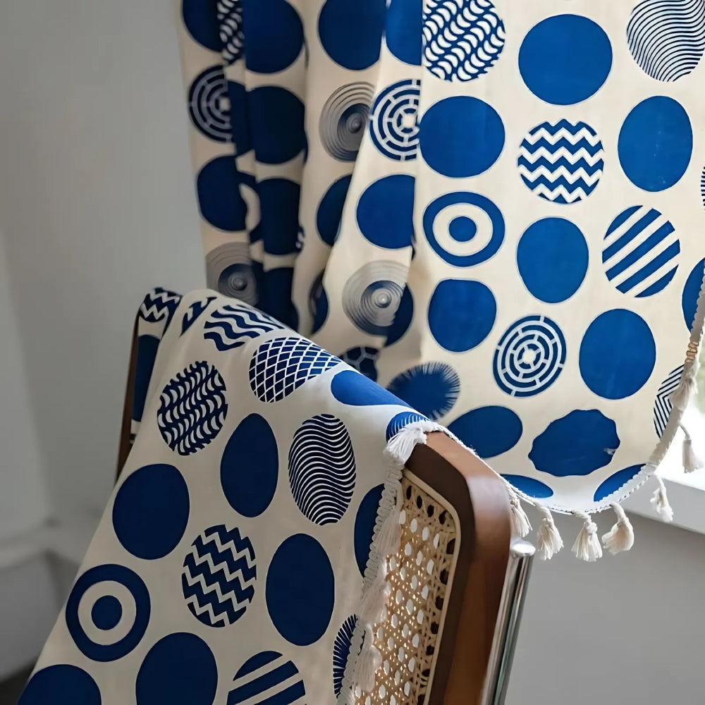 Charming Vintage Dot Pattern Window Drapes