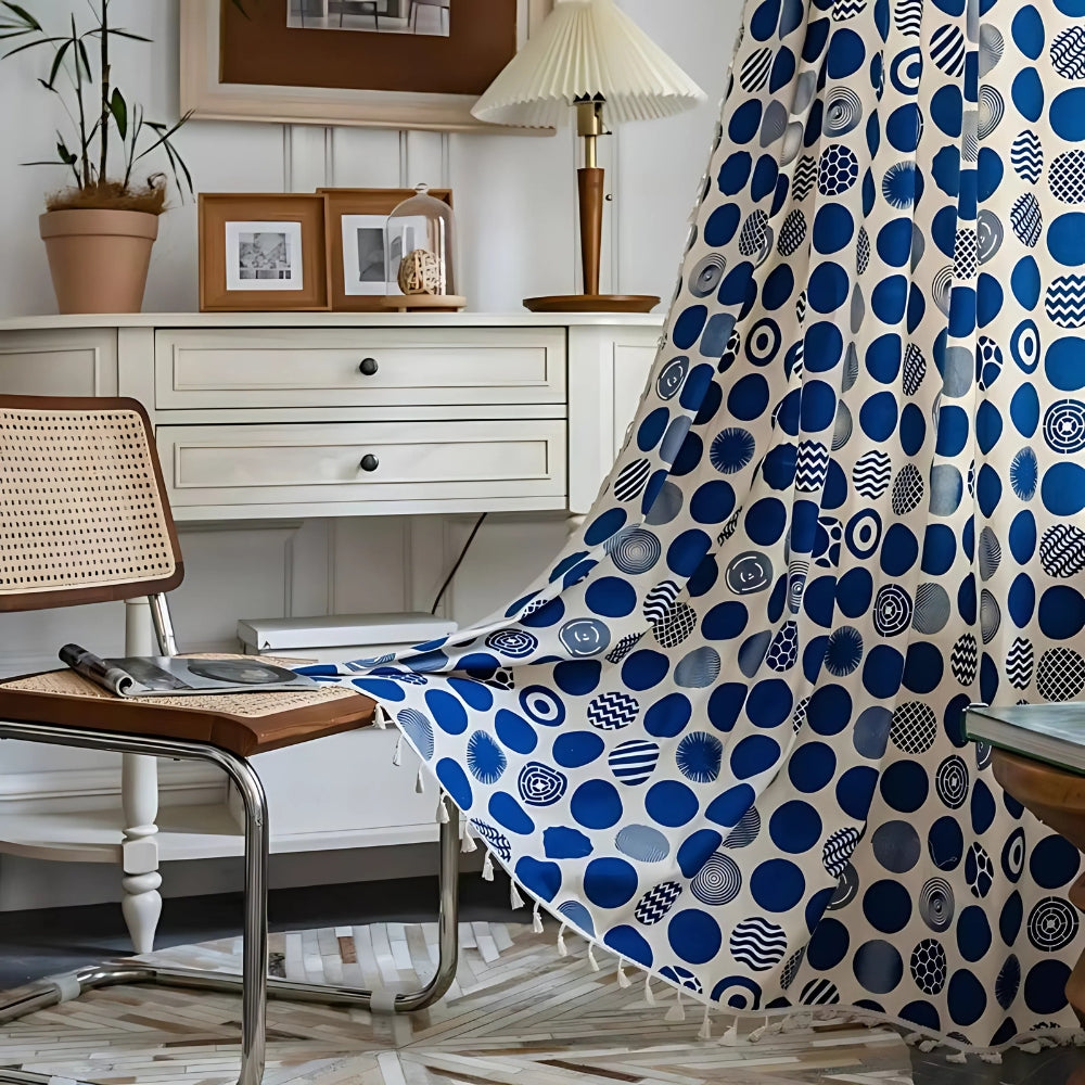 Charming Vintage Dot Pattern Window Drapes