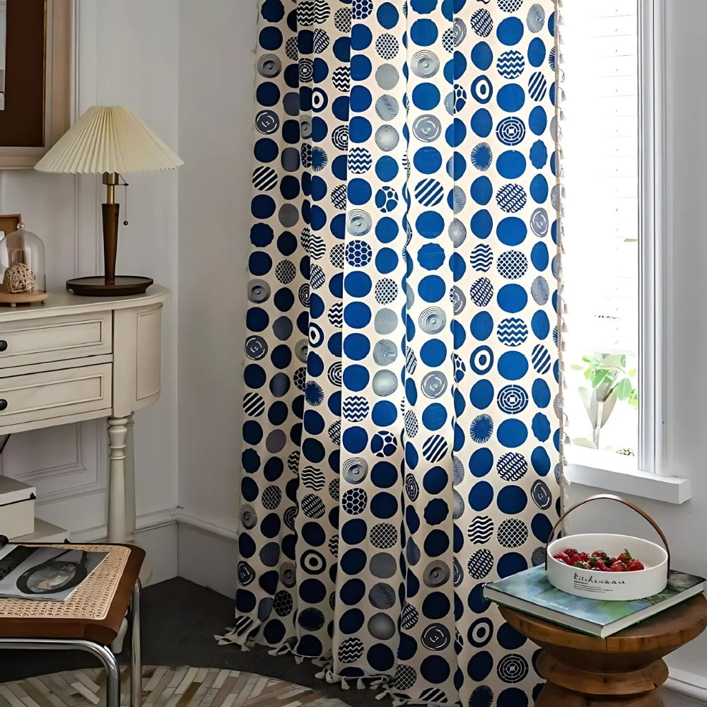 Charming Vintage Dot Pattern Window Drapes