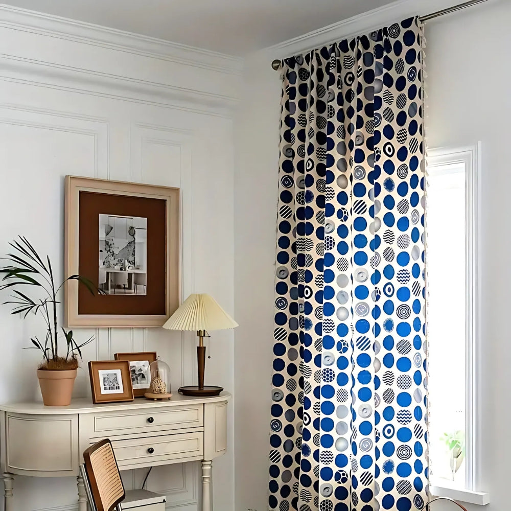 Charming Vintage Dot Pattern Window Drapes