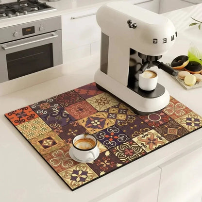 Vintage Coffee Mat for Spill Prevention