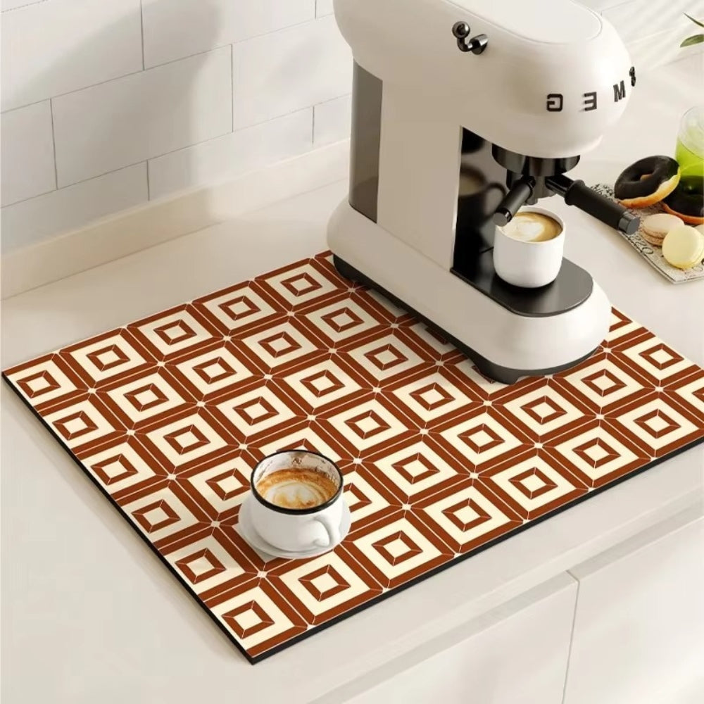 Charming Vintage-Style Coffee Mat for Effortless Clean-Up