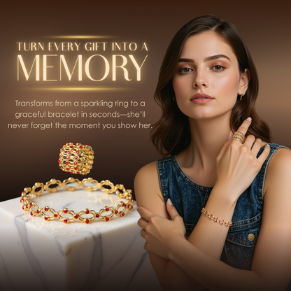 Versatile Adjustable Ring and Bracelet with Sparkling Stones