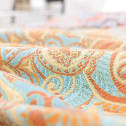 Dual-Sided Paisley Cotton Throw Blanket