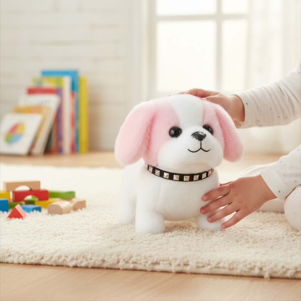 Interactive Plush Puppy Toy for Kids - Walking and Barking Robot Dog
