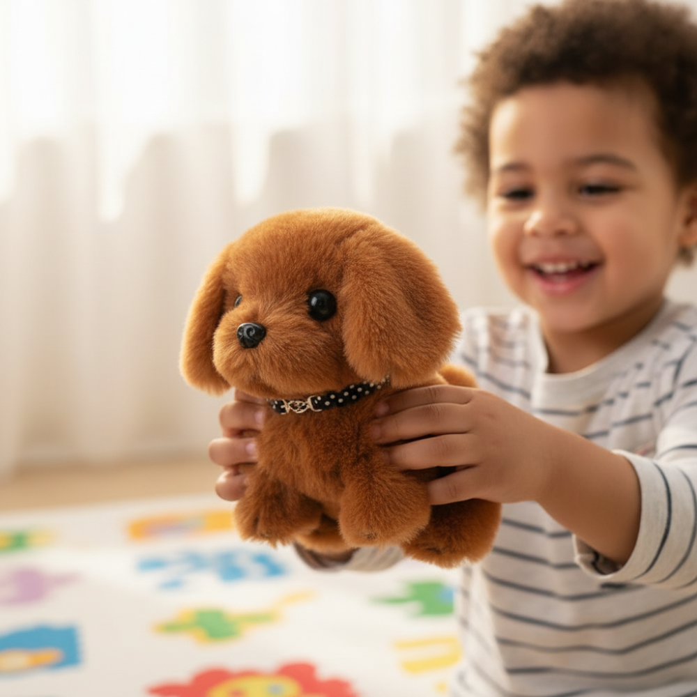 Interactive Plush Puppy Toy for Kids - Walking and Barking Robot Dog