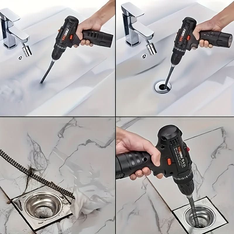 Ultimate Drain Clearing Tool | Power Drill Attachment | Fits 20–80 mm Pipes