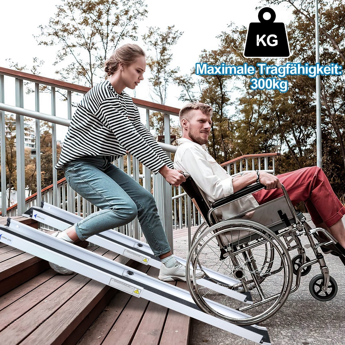 Aluminum Loading Ramp for Wheelchairs - 2x Capacity 300 kg