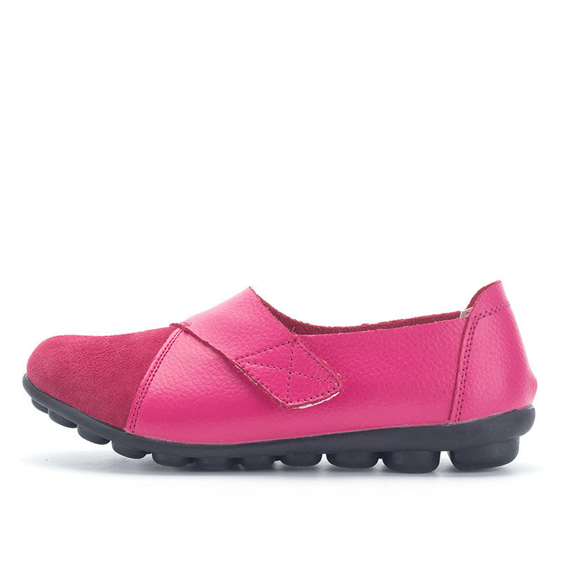 Comfort-Fit Leather Slip-On Shoes for Women