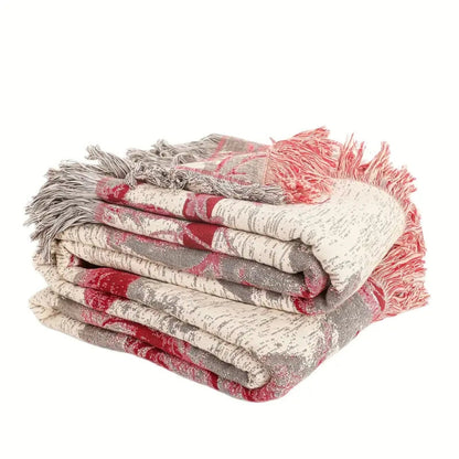 Elegant Floral Cotton Throw Blanket for Cozy Living