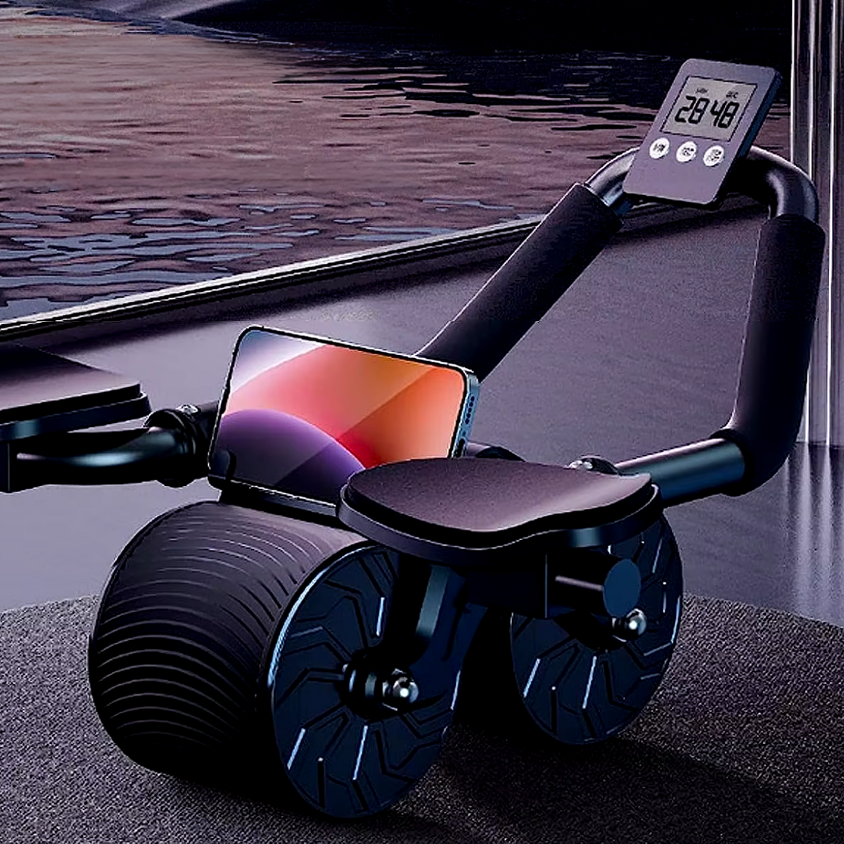 Ab Roller with Counter for Repetitions – Electric Exercise Wheel
