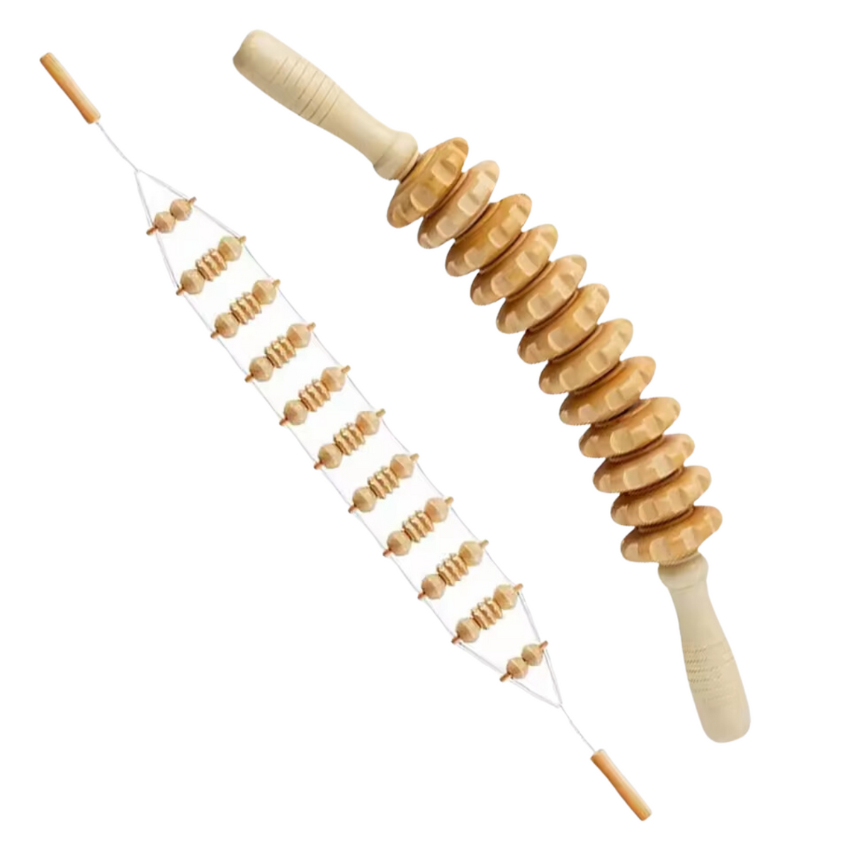 Massage Roller for Back Relief – Wooden Design