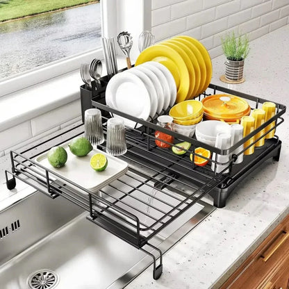 Dish Drying Rack with Convenient Drip Tray Feature