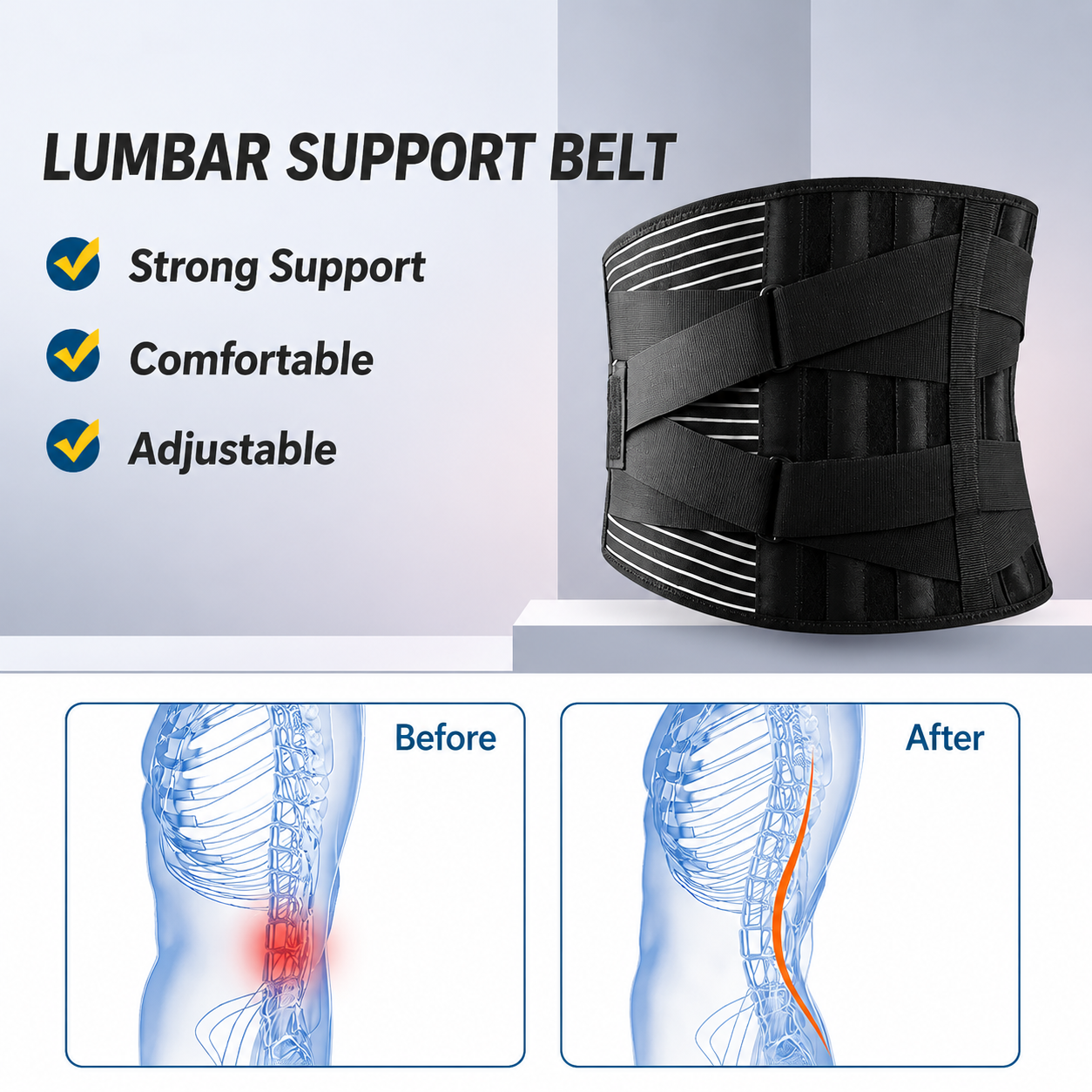 Back Support Belt | Advanced Support System for Comfort