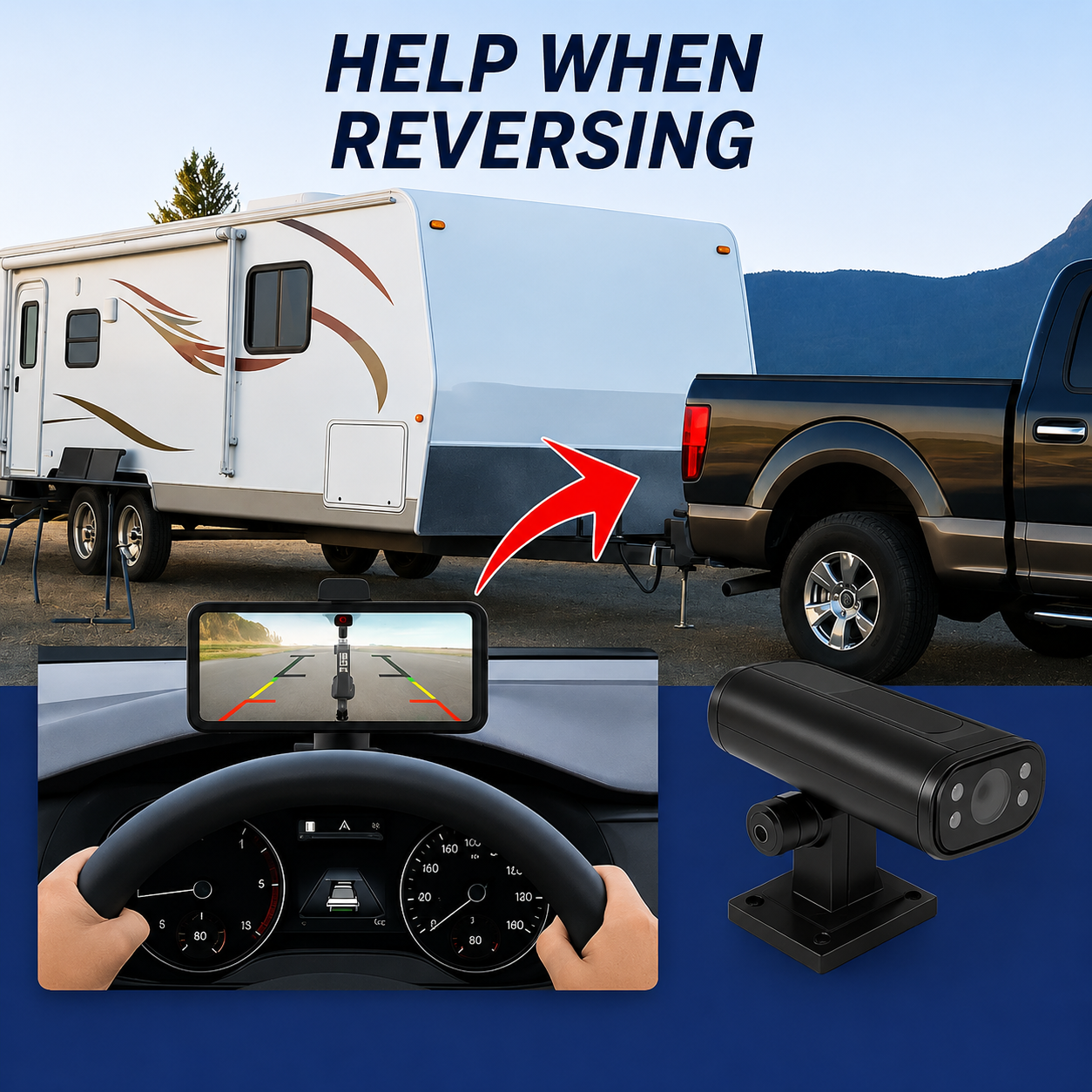 Wireless Backup Camera with HD Night Vision | Clear View App Integration | Wide Angle Lens
