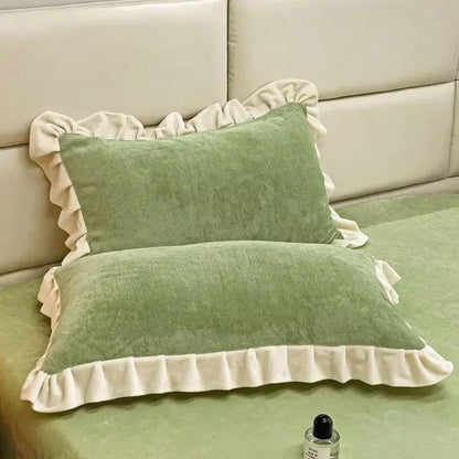 Pastel Luxury Ruffle Pillow Cover for Elegant Comfort