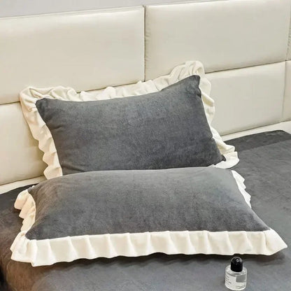 Pastel Luxury Ruffle Pillow Cover for Elegant Comfort