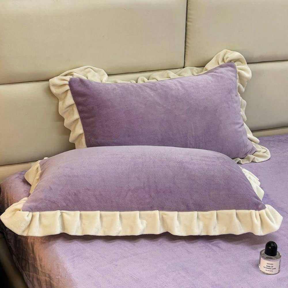Pastel Luxury Ruffle Pillow Cover for Elegant Comfort