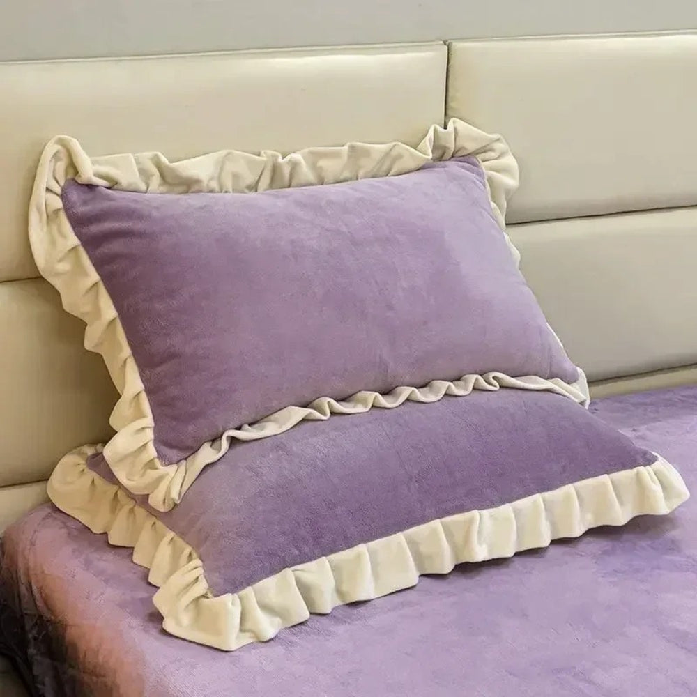 Pastel Luxury Ruffle Pillow Cover for Elegant Comfort