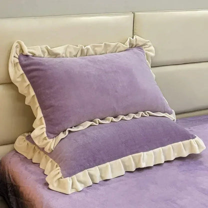 Pastel Luxury Ruffle Pillow Cover for Elegant Comfort