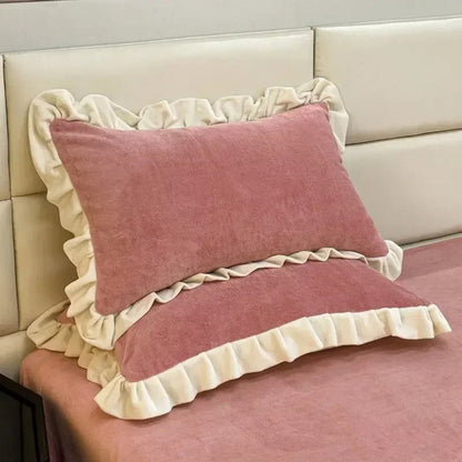 Pastel Luxury Ruffle Pillow Cover for Elegant Comfort