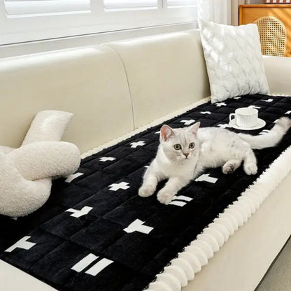 Chic Ruffled Quilted Sofa Protector for Cozy Living