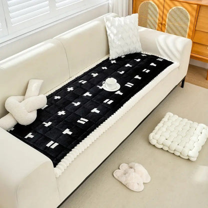 Chic Ruffled Quilted Sofa Protector for Cozy Living