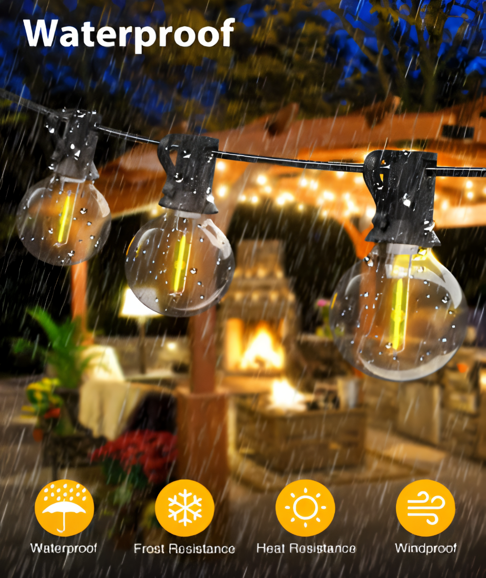 Waterproof Globe Patio Lights – LED Outdoor String Illumination