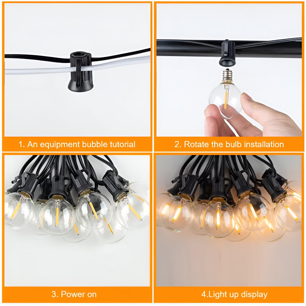 Waterproof Globe Patio Lights – LED Outdoor String Illumination