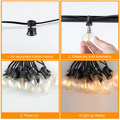 Waterproof Globe Patio Lights – LED Outdoor String Illumination
