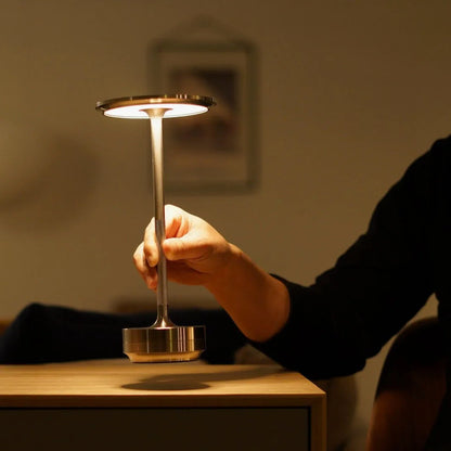 Dimmable LED Touch Lamp - Rechargeable with Gold Finish